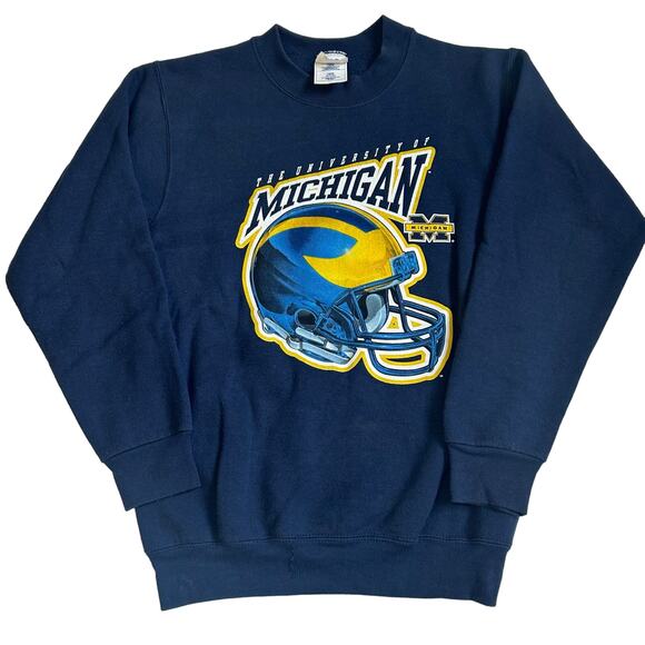 Vintage Michigan Crewneck Sweatshirt Pro Player UofM USA Made - Picture 1 of 9